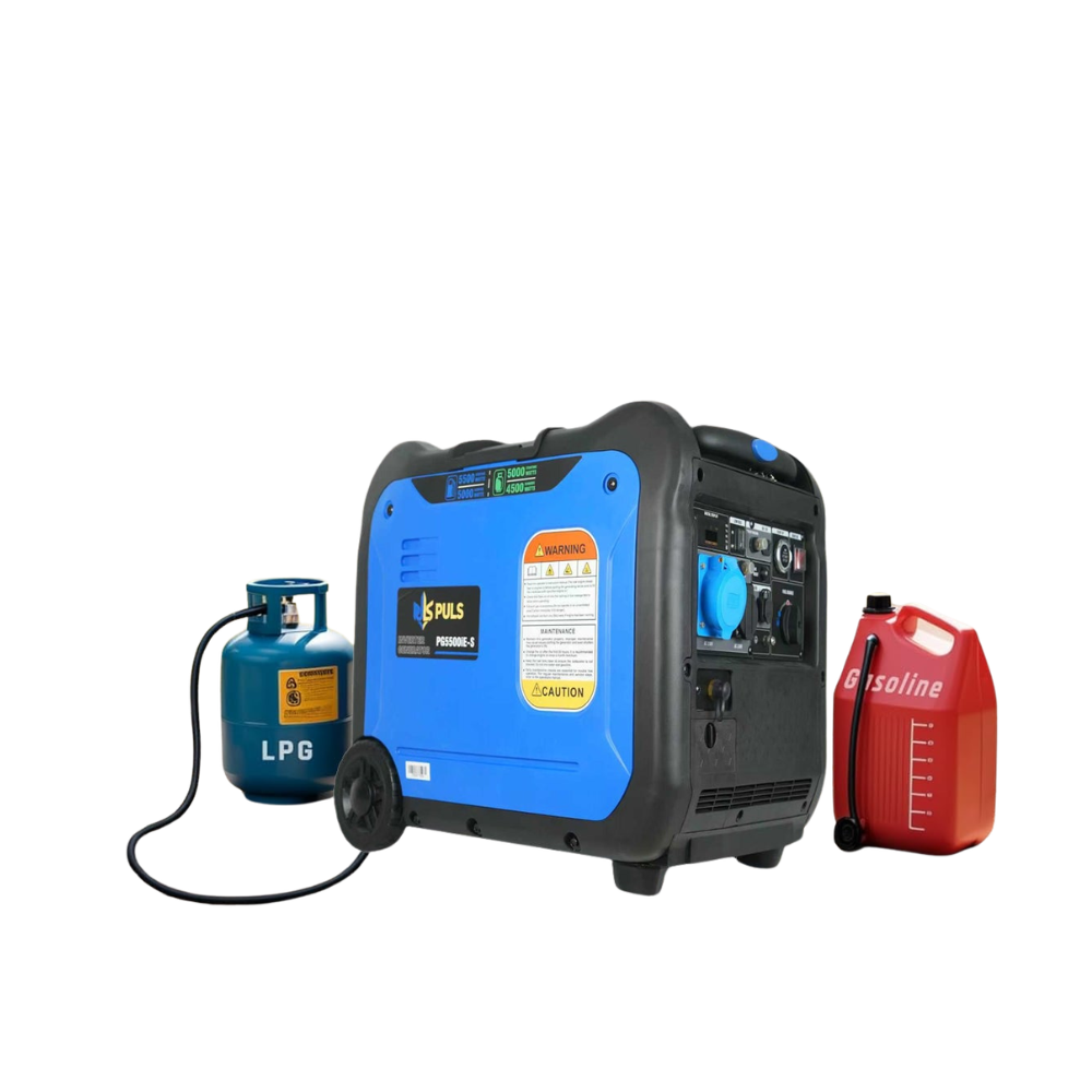 GCC Construction - Inverter Generators - 5500-Watt Dual Fuel Portable Inverter Gasoline Generator with Wheel Kit, Remote Electric Start