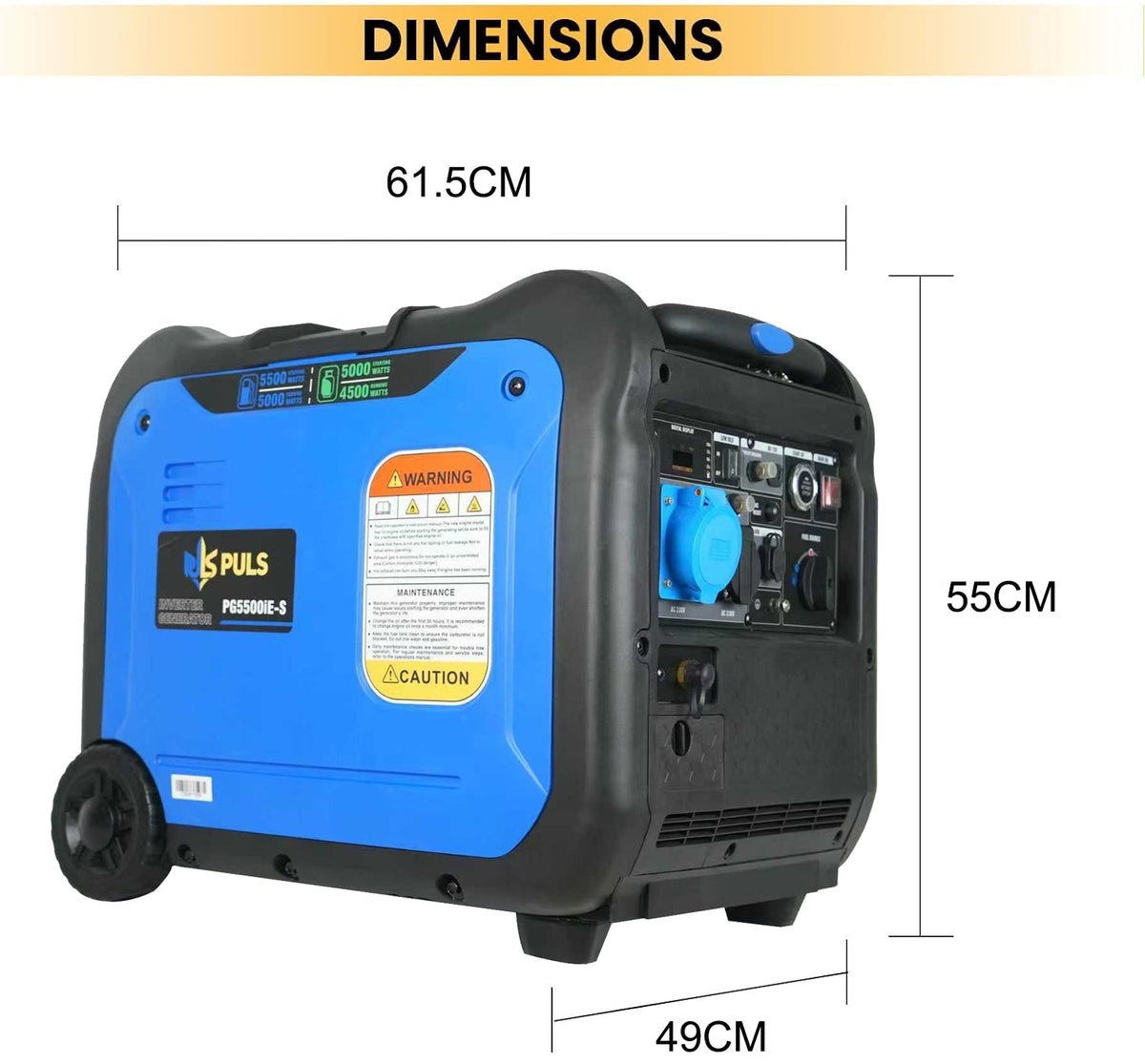 GCC Construction - Inverter Generators - 5500-Watt Dual Fuel Portable Inverter Gasoline Generator with Wheel Kit, Remote Electric Start